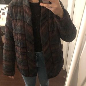 Wilfred lumberjack plaid coat, size L